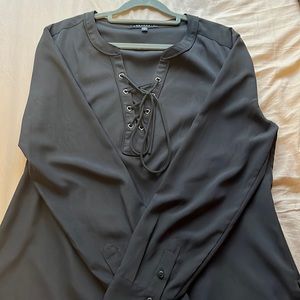 Sanctuary L long sleeve silky dress shirt